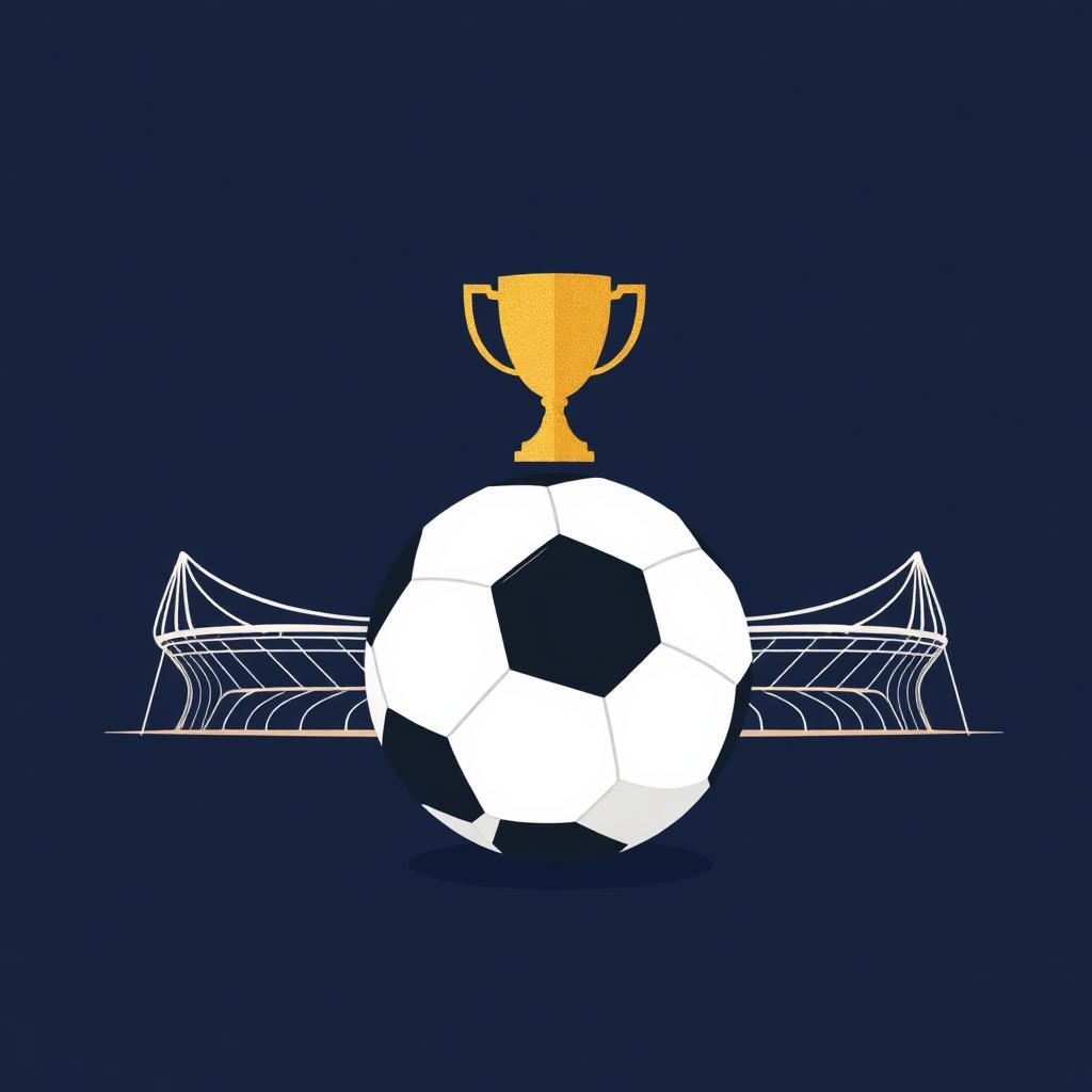 Illustration av fotboll, pokal och nordamerikansk stadionsiluett inför fotbolls-VM 2026